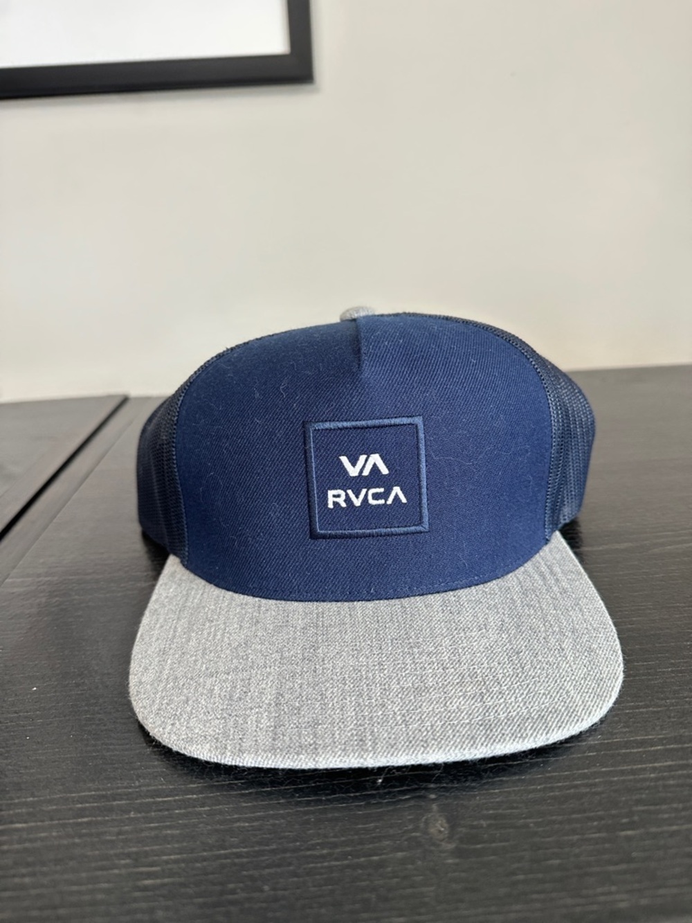 RVCA Navy Front Panel with Gray Brim Trucker Hat